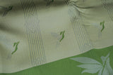 Beige & Green Kubera Silk Pattu Saree with Zari Border and Bird Design Blouse
