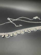 Silver-Tone Crystal Hip Chain – Dual-Row Rhinestone Waist Belt Jewelry JCS Fashions