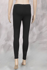 Black 4 Way Lycra Cotton Leggings with Smooth Finish Silicon Wash for All-Season Daily Wear