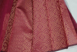 Maroon Silk Cotton Saree with Zari Border, Borderless Design, Comes with Blouse