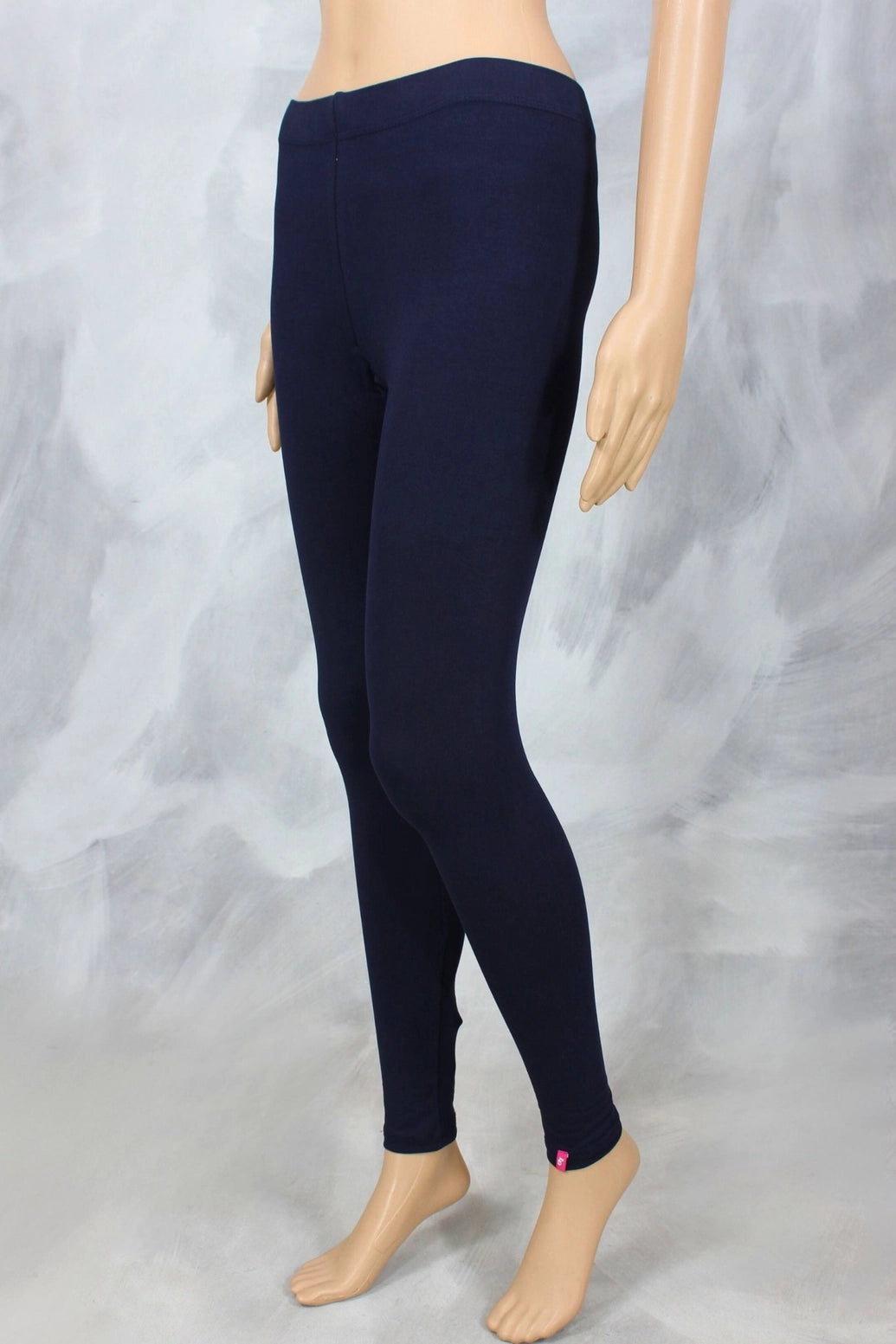 Dark Navy Blue Ankle Length 4 Way Lycra Leggings, Silicon Wash Finish for Smooth Look