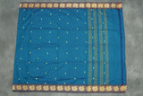 Rama Blue & Yellow Poly Cotton Butta Saree with Thread Border Saree JCS Fashions