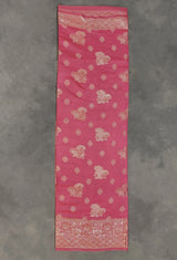 Reddish Pink Marathi Tadka Soft Silk Saree with Rich Pallu and Pure Zari Weaving, Floral Motifs