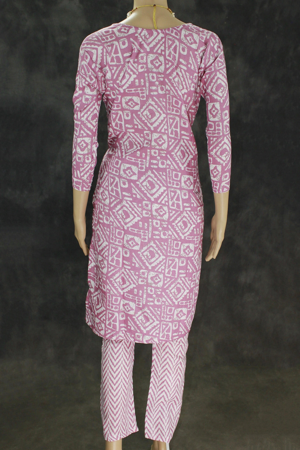 Cotton Kurta Set in Onion Pink with Printed Design