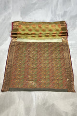 Green Cotton Oraganza Designer Saree with Grand Pallu, Zari Weaving Border & Blouse Piece