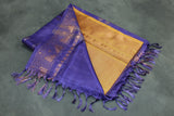 Vaazhai Naar (Banana Pith) Purple Saree with Gold Zari Border and Small Buttas