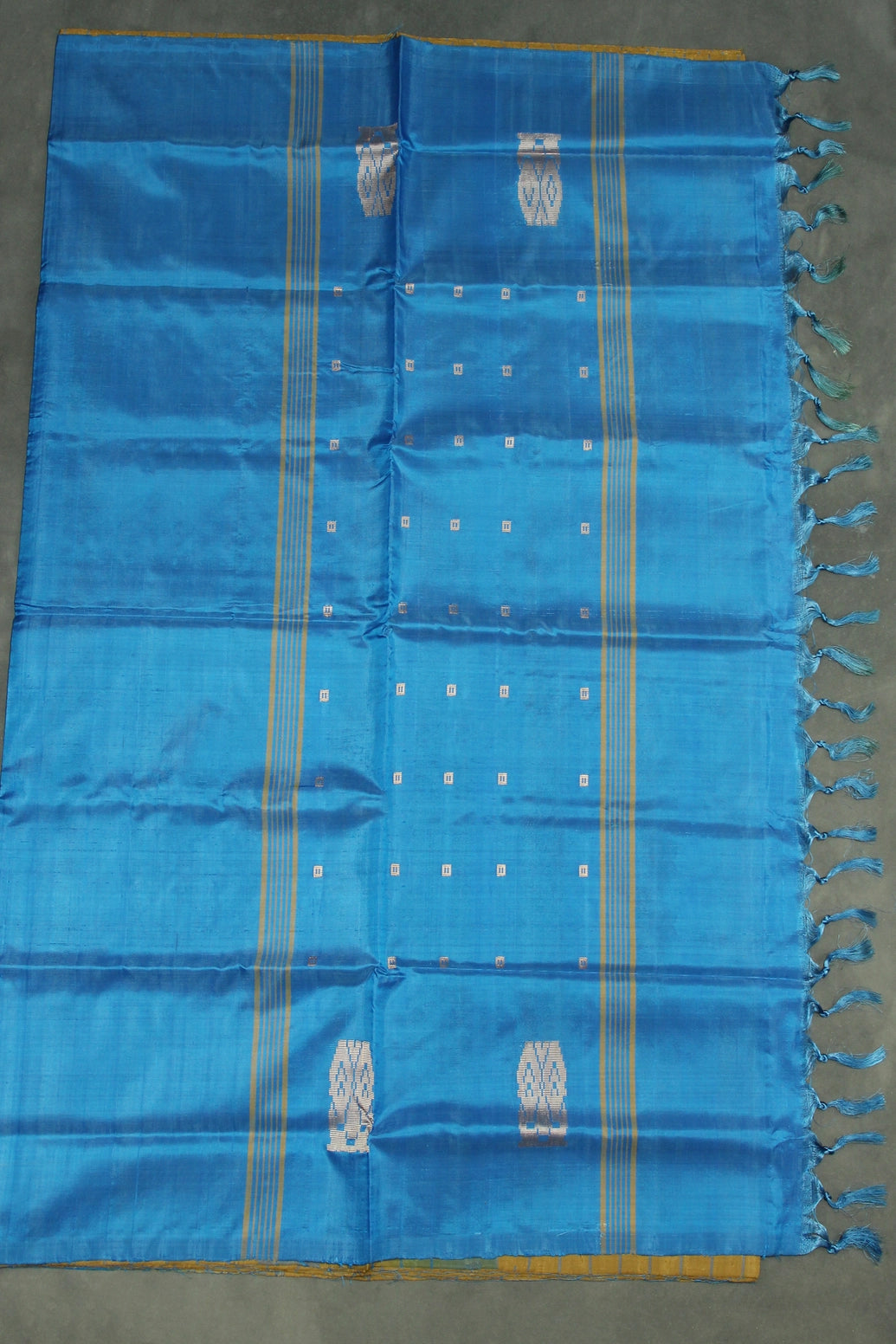 Royal Blue Vaazhai Naar (Banana Pith) Woven Saree with Small Butta Motifs
