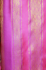 Purple Ponnadai Poly Silk Jacquard Shawl with Zari Pattern & Tassels for Temple and Wedding Functions (2m)