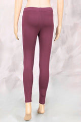 Cherry Brown Ankle Length Leggings, 4 Way Lycra, Smooth Silicon Wash Finish