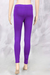 Purple Ankle Length Ankle Leggings for Women with 4-Way Lycra Stretch, Smooth Silicon Wash Finish