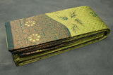 Green Kubera Pattu Saree with Traditional Border and Blouse Piece - Semi Silk