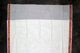 Pure Kerala Cotton White Saree with Copper Zari Peacock Embroidery and Blouse Piece