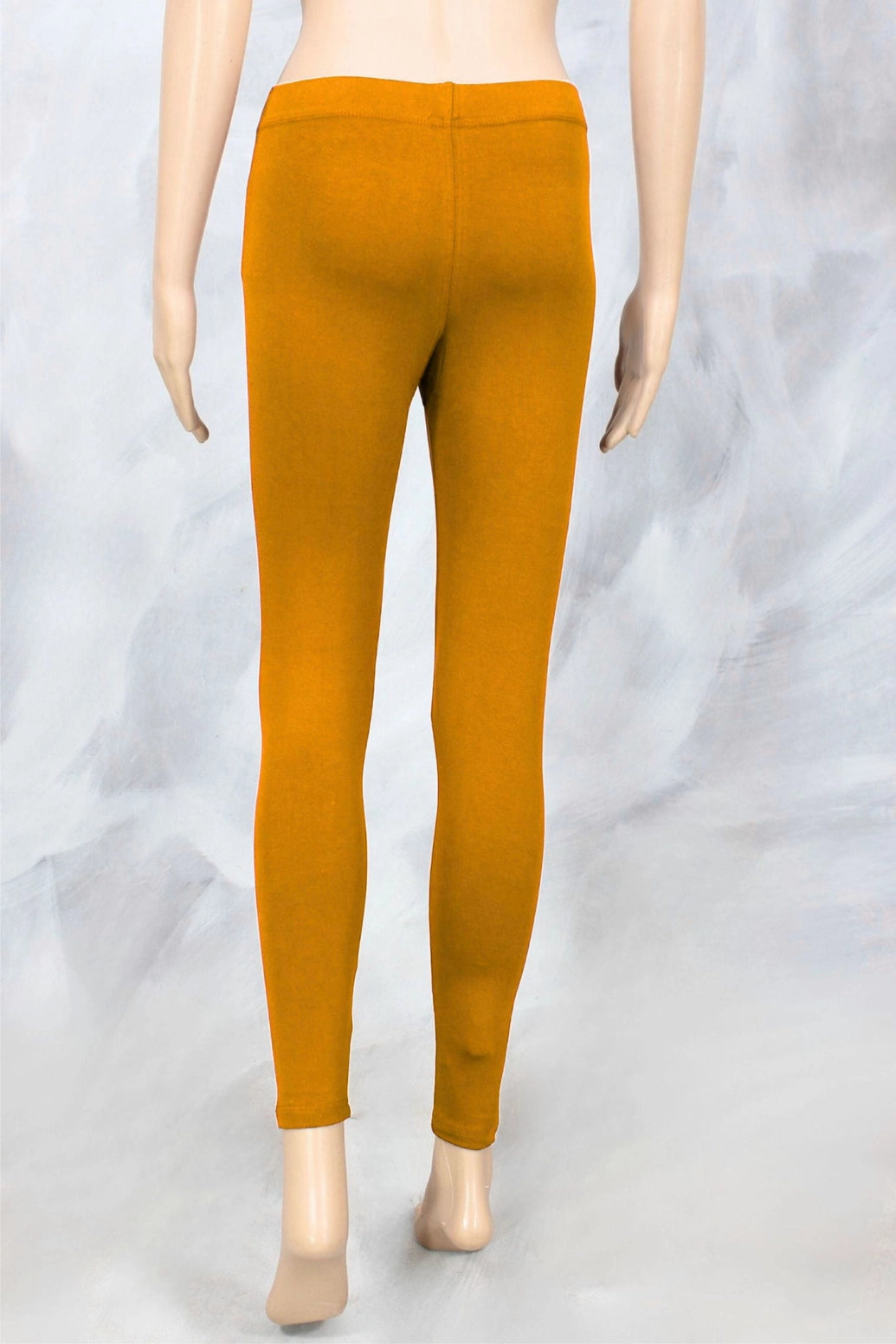 Mustard Ankle Length Lycra Leggings for Women, 4-Way Stretch Smooth Finish