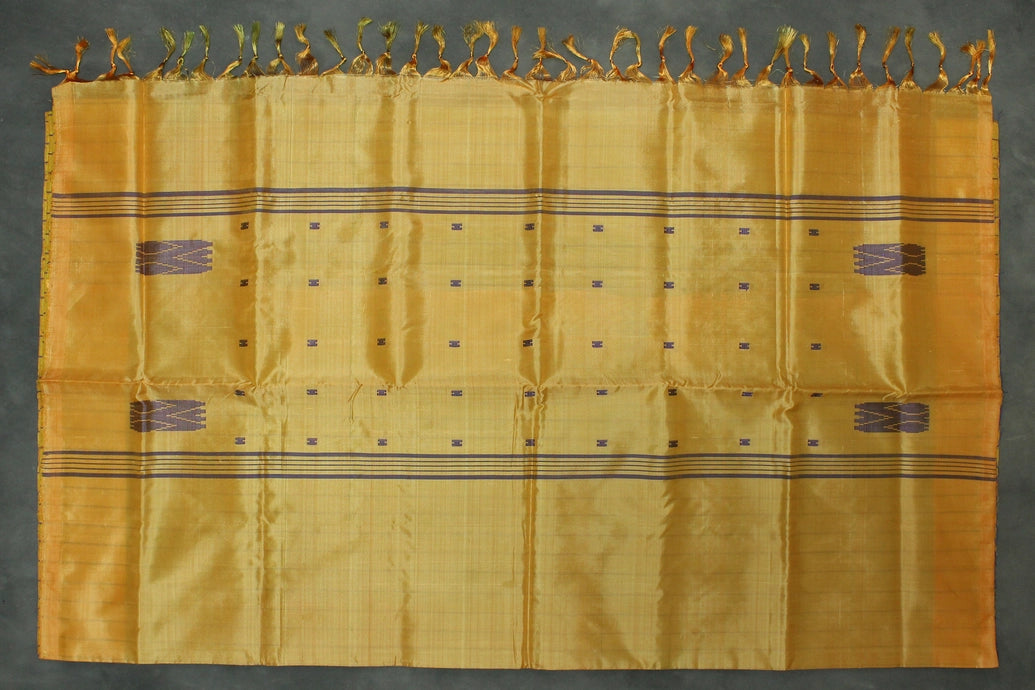 Amber Vaazhai Naar Banana Pith Saree with Small Butta - Borderless Traditional Handloom