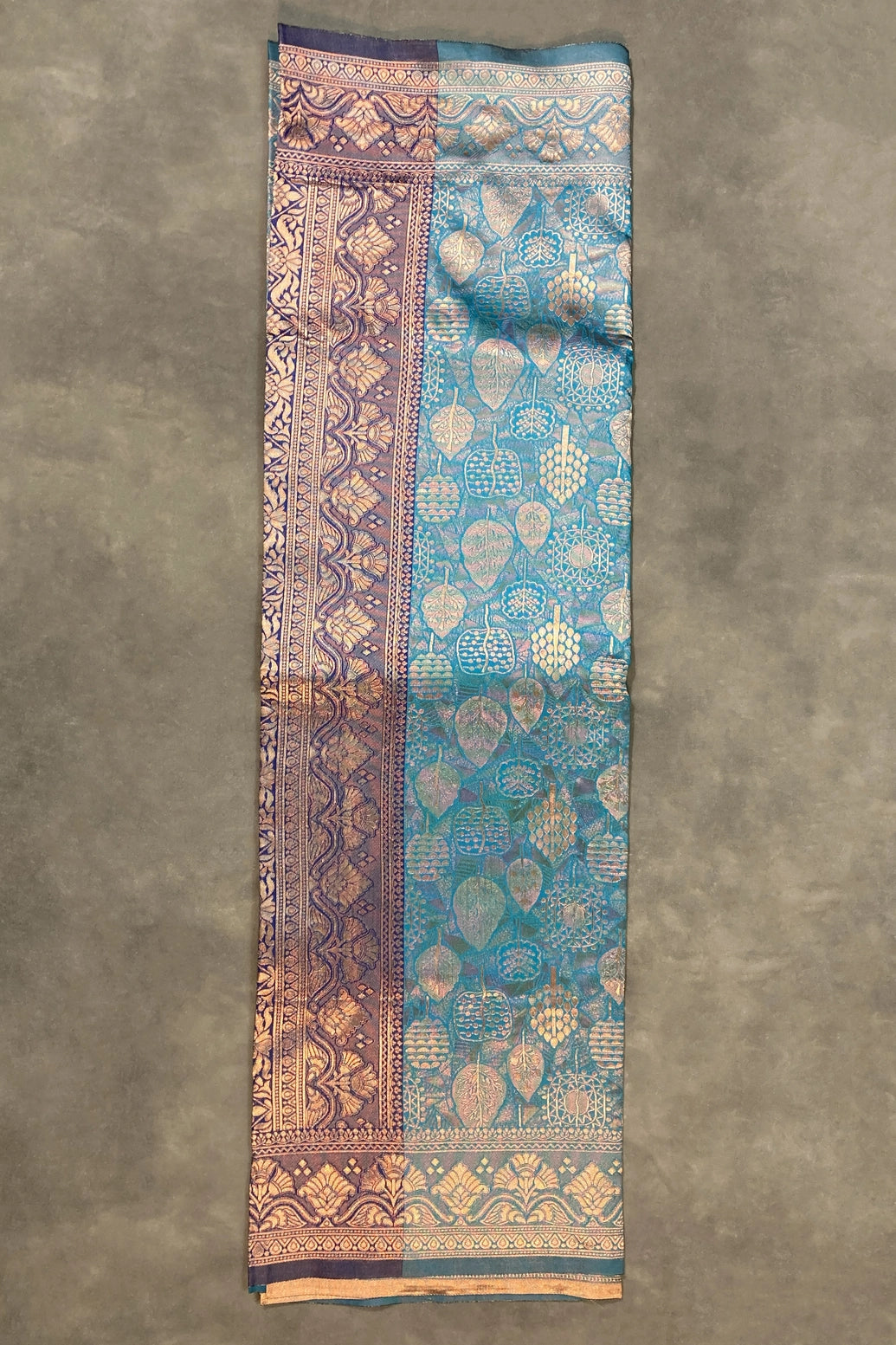 Teal Soft Silk Floral Designer Saree with Blouse, Woven Floral Motifs and Contrast Border
