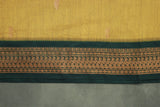 Mustard Kalyani Cotton Saree with Putta Design and Zari Border, Comes with Blouse