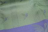 Pastel Green Kubera Pattu Saree with Zari Border and Peacock Style Design, Blouse Included