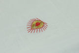 Pure Kerala Cotton White Saree with Gold Zari Peacock Embroidery and Blouse Piece