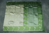 Beige & Green Kubera Silk Pattu Saree with Zari Border and Bird Design Blouse