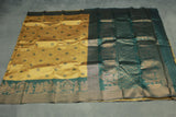 Mustard Kubera Silk Semi Silk Saree with Pallakku Design Border and Blouse, Traditional Woven Saree for Women