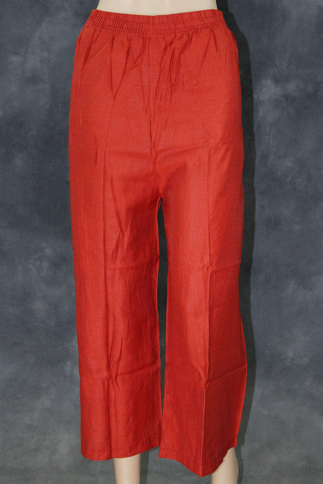 Orange Embroidered Cotton 3-Piece Kurti Set with Elasticated Pant & Chiffon Dupatta Kurti JCS Fashions