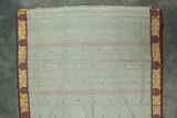 Beige Poly Cotton Butta Saree with Maroon Threaded Gold-Tone Motif Border - Traditional Ethnic Wear Saree JCS Fashions