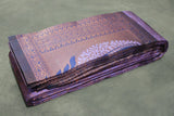 Lavender Kubera Pattu Silk Saree with Contrast Border and Blouse, Semi Silk Traditional Wear