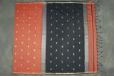Maheswari Silk Cotton Saree in Brown with Small Butta and Zari Border and Blouse Piece