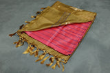 Vaazhai Naar Banana Pith Borderless Saree with Full-Body Buttas - Pink