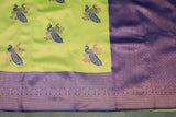 Green Kubera Pattu Semi Silk Saree with Big Peacock Motif & Big Zari Border, Includes Blouse