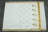 Pure Kerala Cotton White Saree with Gold-Tone Peacock Zari Embroidery and Blouse Piece