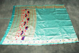 Paithani Tissue Fabric Saree with Zari Weaving Work, Rama Blue Saree with Blouse