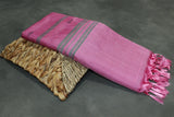 Magenta Pink Vaazhai Naar (Banana Pith) Saree with Small Buttas and Green Pallu