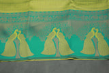 Green Kubera Pattu Saree with Peacock Border and Blouse | Semi Silk