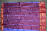 Lavender Emboss Silk Saree with Floral Design and Satin Border, Comes with Blouse