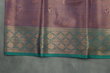 Deep Violet Bridal Kuber Pattu Saree with Full Body Zari Work and Contrast Border