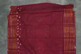 Pure Sungudi Cotton Bandhani Saree - Purple with Golden Zari Border, Unstitched Blouse Included Saree JCS Fashions