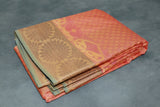 Orange Emboss Silk Saree with Traditional Border Design, Semi Silk Festive Wear for Women