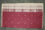 Eswari Textiles Maheswari Silk Cotton Saree with Butta & Zari Border, Cream Body, Blouse Piece Included