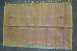 Banana Pith (Vaazhai Naar) Borderless Saree - Light Mehendi Green with Small Butta & Tassels