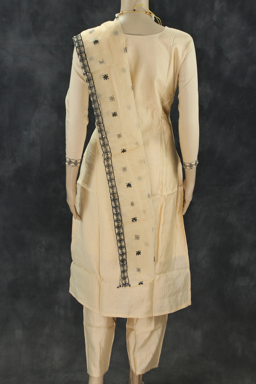 Sandal Embroidered Roman Silk Kurti Set with Organza Dupatta Kurti JCS Fashions