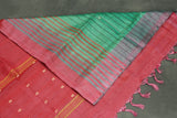 Reddish Pink Vaazhai Naar (Banana Pith) Handloom Borderless Saree with Small Butta