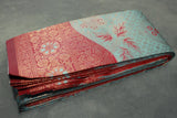 Pastel Blue Kubera Silk Pattu Saree with Design Border, Blouse Piece & Visiri Folding