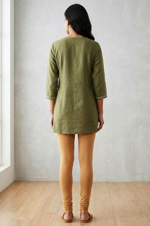 Beige 100% Cotton Skin Fit Leggings - and Style