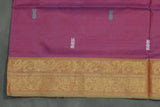 Olive Green Vaazhai Naar (Banana Pith) Saree with Zari Border and Butta Motifs