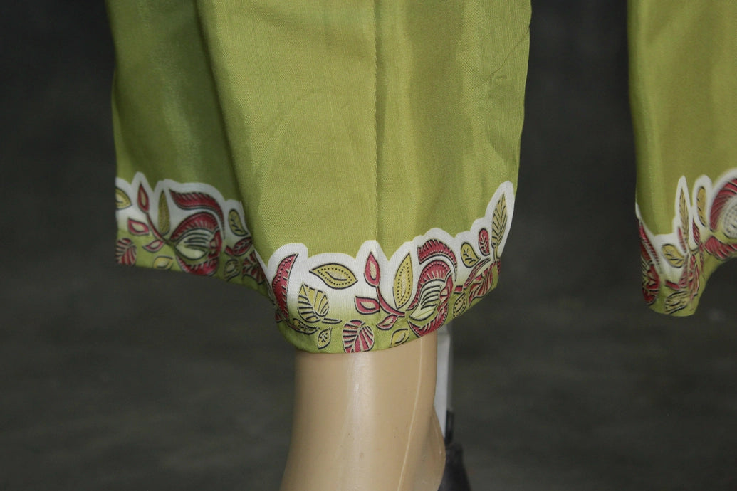 Cream Designer Crepe Salwar Set - 3-Piece Kurti with Stone & Mirror Work and Coin Hangings