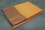 Yellow Emboss Silk Saree with Beautiful Border and Semi Silk Look