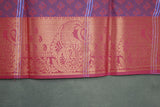 Lavender Emboss Silk Saree with Beautiful Border, Semi Silk Design for Traditional Wear