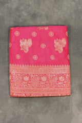 Reddish Pink Marathi Tadka Soft Silk Saree with Rich Pallu and Pure Zari Weaving, Floral Motifs