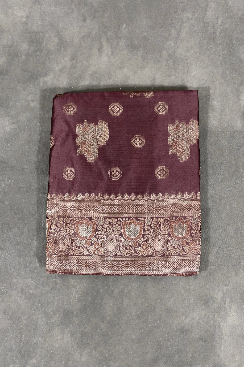 Maroon Soft Silk Saree with Rich Pallu and Pure Zari Floral Weave, Includes Blouse